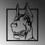 Wallity Doberman Escultura de pared de metal negra